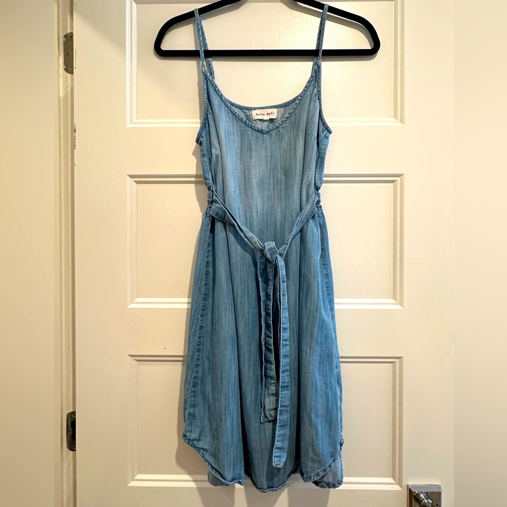 Bella Dahl chambray dress with tie in either front or back.